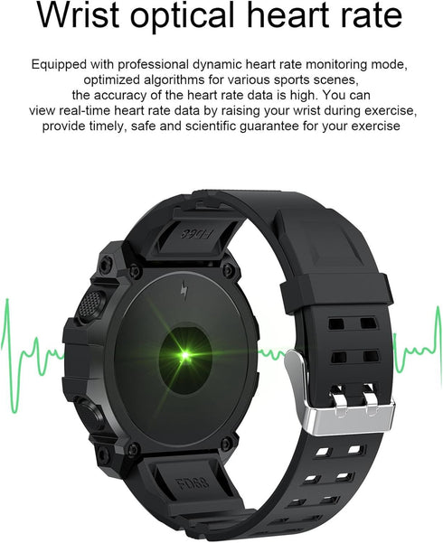 Waterproof Smart Watch, 1.3 Inch Color Fitness Tracker, Message Reminder, Compatible with Android and iOS