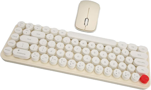 Keyboard Mouse Combo, 2.4G 68 Retro Silent Keys Set, Energy Saving Low Consumption Mini Portable Office Keyboard Mouse