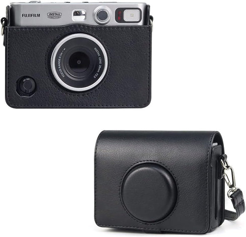 Protective Case for Fujifilm Mini EVO Instant Film Camera, PU Leather Bag with Strap (Black2)