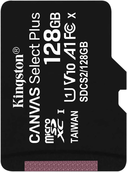 Kingston 128GB microSDXC Canvas Select Plus Class 10 Flash Memory Card SDCS2