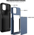 Nvollnoe 12/iPhone 12 12/12 for iPhone Pro Case with Card Holder Heavy Duty Protective Dual Layer Shockproof Hidden