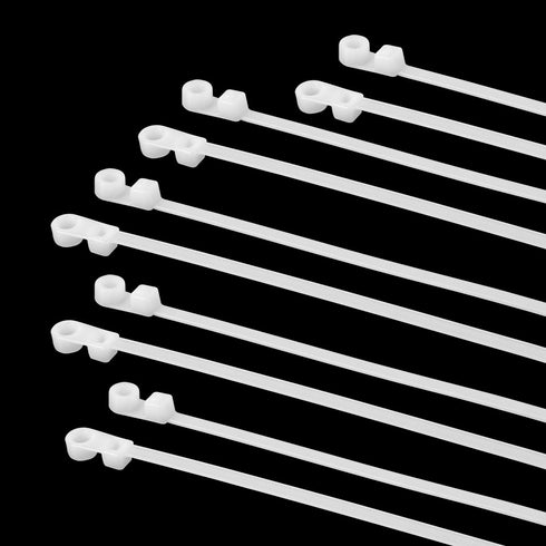 XINGO 100PCS 8 inch Zip Ties with Screw Hole, Heavy Duty Nylon Cable Tie for Indoor & Outdoor