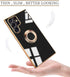 Tnarru Soft TPU Shockproof Case for Samsung Galaxy S22 Ultra with Ring Holder Kickstand, Black Electroplated
