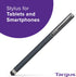 Targus Stylus Pen for Tablets, iPad, Smartphones and Touchscreen Devices, Black - Slim Durable Rubber Tip (AMM01TBUS) by Targus