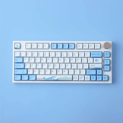 Hyekit 137 Set PBT Keycaps Keys Melody of The Sea Keycap Dye-Sublimation Cute Keycaps XDA Profile for Cherry Gateron MX