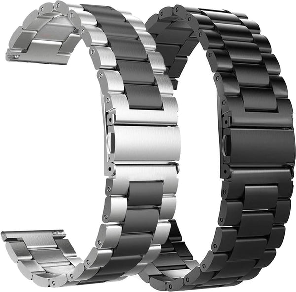 Valkit Compatible with Samsung Galaxy Watch 46mm, Galaxy Watch 3 45mm, Gear S3 Classic, 2 Pack Stainless Steel Bands