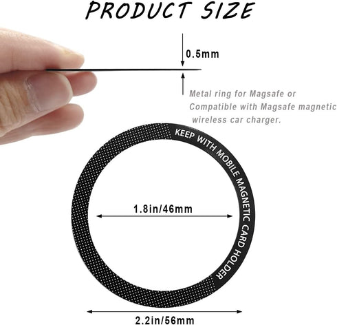 12 Pcs Magnetic Wireless Charging Metal Ring Kit, Ultra Thin Notched & Round Conversion for MagSafe iPhone