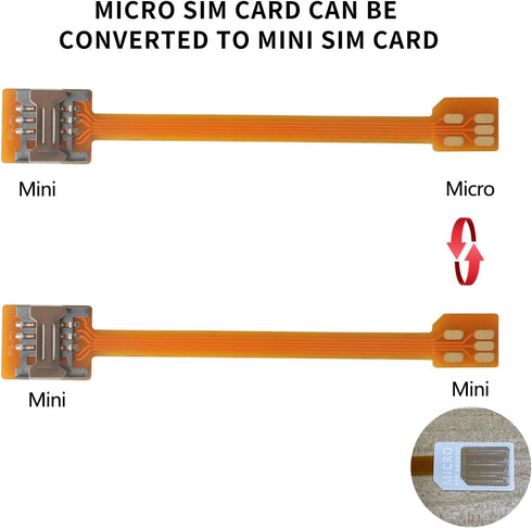 PinQiongZhe 5.9 15 cm Micro SIM to Micro SIM Adapter Kit, Male-to-Female Extension Cable, Flexible Flat FPC Extension