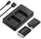 NB-13L Battery 2 Pack Replacement Li-ion Batteries and USB Dual Charger for PowerShot G1X G5X G7X Mark II III