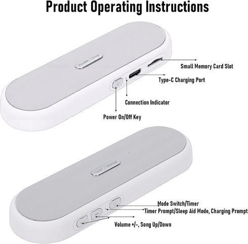 Dpofirs Bone Conduction Sleep Speaker | Advanced Sound Transmission, White Noise, Smart Sleep Timer, Portable