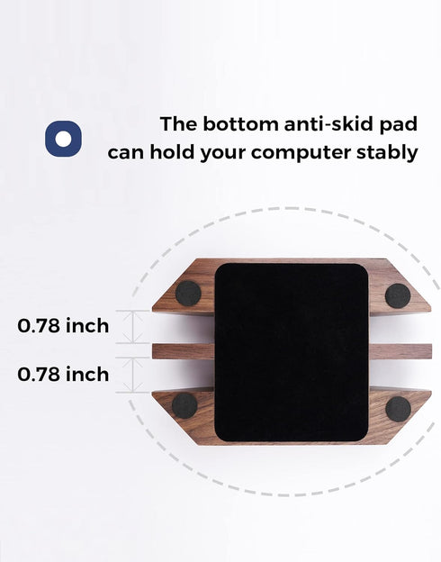 Nuvograin Dual Laptop Holder, Vertical Stand with 2 Slots for MacBook, Wooden Laptop Holder for Desk