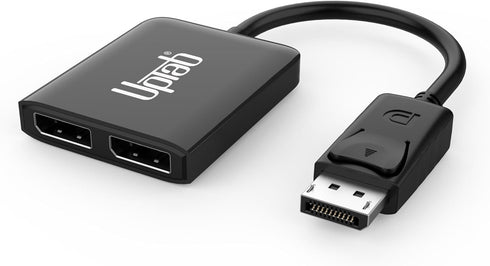uptab DisplayPort to Dual DisplayPort Adapter 8K Multi Monitor Splitter, Converter Multi-Stream Transport (MST) Hub