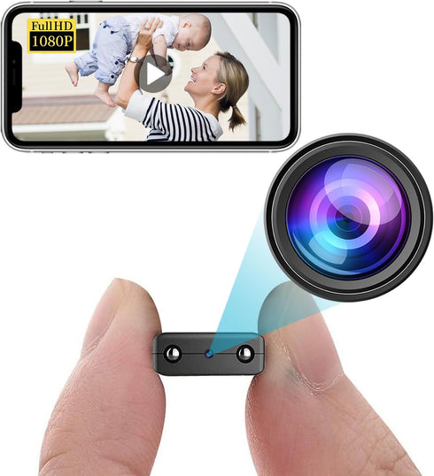 Smallest Wireless WiFi Camera, HD1080P Hidden Spy Camera for Home, Mini Nanny Cam Baby Monitor with Night Vision,