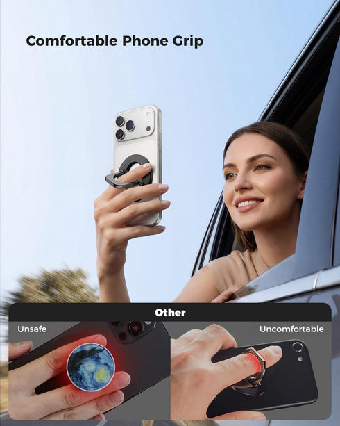 SUPERONE 360 17 16 15 14 13 12, Magnetic Phone Ring for MagSafe, Rotation Magnetic Phone Grip Ring Holder