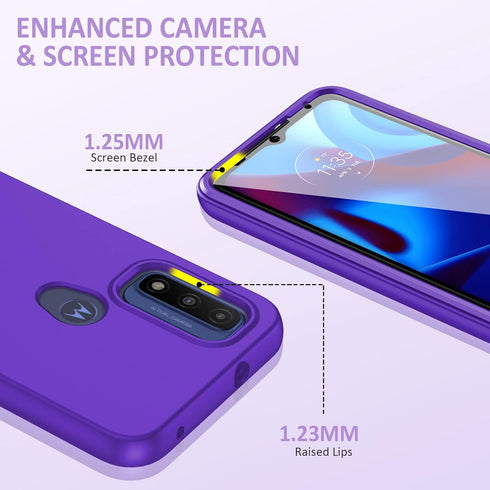 PUJUE Motorola Moto-G Pure Phone Case, Rugged Bumper Shockproof Drop Protective TPU Cover for G Play 2023 | G Power