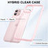iPhone 11 Case Clear, Transparent Hybrid Phone Case with Hard Plastic & Soft Silicone Bumper, Light Pink, Non Yellowing