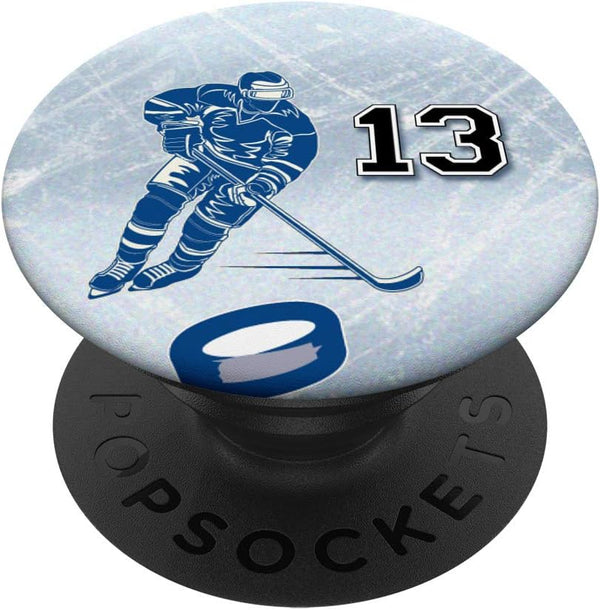13 Hockey Number Player Design #13, PopSockets Swappable PopGrip