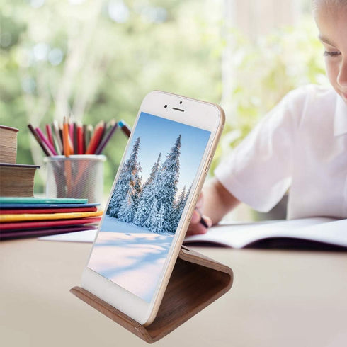 Wood Cell Phone Holder Stand for Cell Phone and Tablet Holder (Walnut)