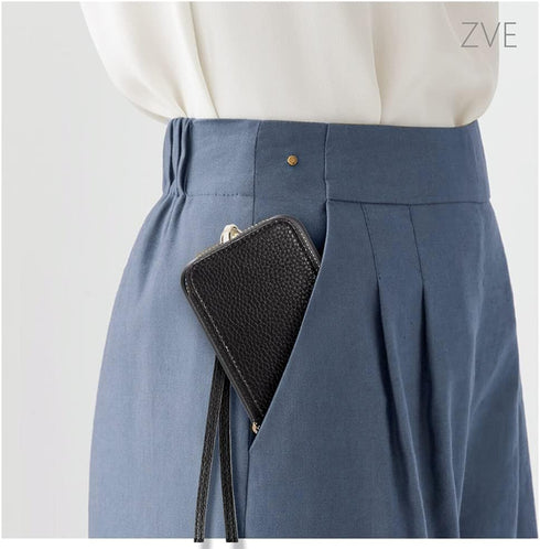 ZVE iPhone 13 Wallet Case with Wristlet - Zipper Leather Case with RFID Blocking Card Holder Slots
