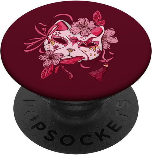 Cherry Blossom Japanese Mask Sakura Vintage Anime PopSockets Swappable PopGrip