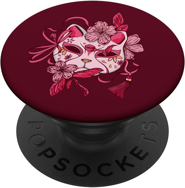 Cherry Blossom Japanese Mask Sakura Vintage Anime PopSockets Swappable PopGrip