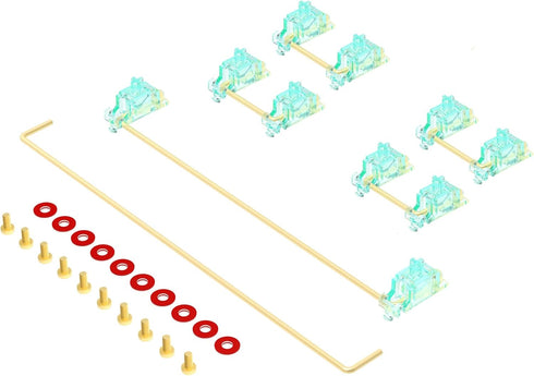DUROCK Stabilizer V2, Screw-in Stabilizers with 2u, 6.25u, 7u Wires, PCB Mount for Mechanical Keyboards (V2 Teal 80%