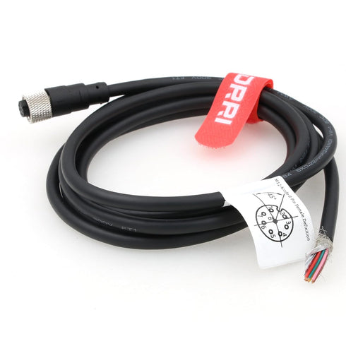 DRRI M12 8-Pins Female Sensor Connector to Fly Lead Waterproof Electrical Shield Cable for Automation Application