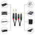 RCA to 1/4 TS Cable, Dual 1/4 Mono to Dual RCA, Copper Shielded, Gold-Plated, 6.6FT Audio Cord