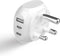 Ceptics South Africa Travel Adapter - 5 Input with QC 3.1A Dual USB and USB-C, USA to Type M Countries, White