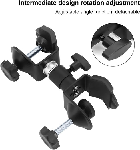 Umbrella Chair Clamp for Cameras, Black, with Tripod Mount