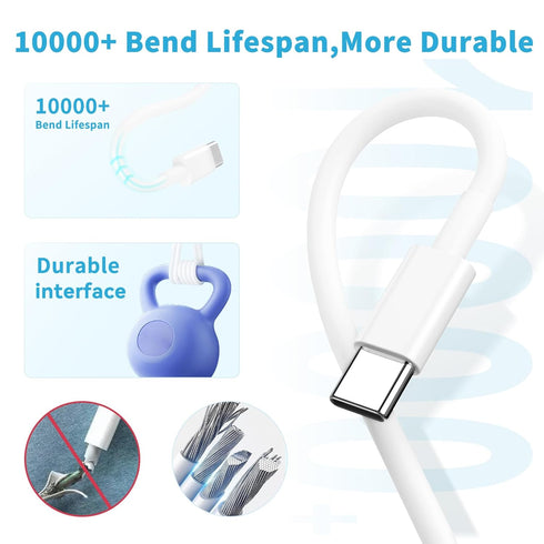 USB C Charger Cable, 2023 USB C to USB C Cable (3ft, 2Pack), 60W(3A) for iPhone 15/15 Pro/15 Plus/Max, iPad Mini 6/Pro