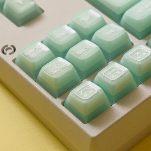 Jade Keycaps 160 Keys Custom Keycap Set, Double Shot PBT, RSA Profile, Translucent Shine Through for Mechanical