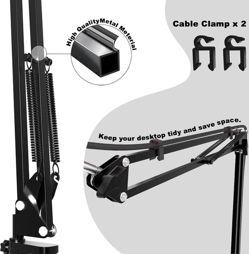 MLSAC 360 LED Selfie Light with Overhead Phone MountUSB Powered Video Lighting Kit with Adjustable Arm Stand and Phone