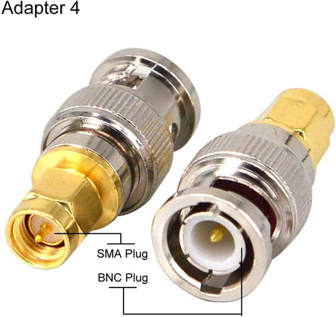 onelinkmore SMA to BNC Adapter Kits, 4 Pieces, for SDR, Handheld Radios, Scanner
