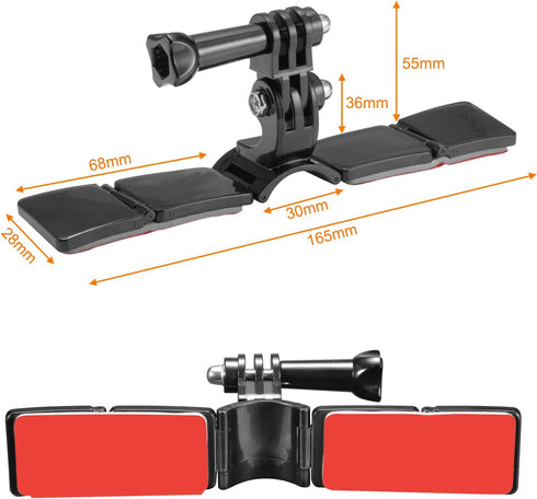 Motorcycle Helmet Chin Mount Kits with Adhesive Curved Pads Compatible with GoPro Hero 12, 11, 10, 9, 8, 7, (2018), 6 5, Hero Black, Session, Xiaomi Yi, SJCAM, Campark