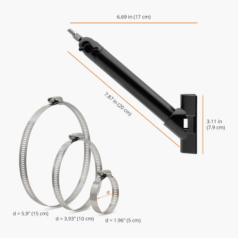 Holicfun Universal Solar Panel Pole Mount for Ring, Eufy, Arlo, Wyze, Reolink Solar Panels, No Drilling Required (Black)
