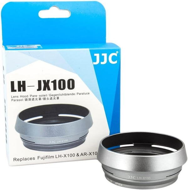 JJC LH-JX100 Silver Filter Lens Adapter & Hood for Fuji Finepix X100V, X100F, X70, X100S, X100T Cameras