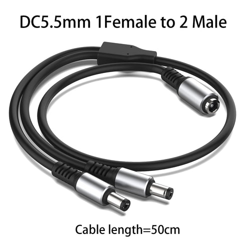 sovunis 1 2 5.5mm 2.1mm 50cm DC Y Splitter Cable Female to Male, x DC Power Extension Adapter Cable for CCTV