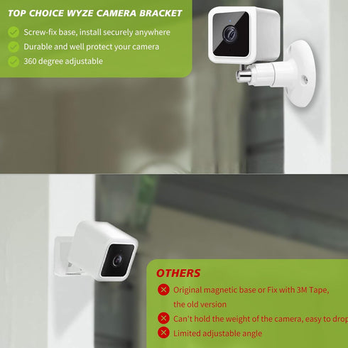 2 Pack Wall Mount for Wyze Cam Pan V3, Indoor Outdoor Security Mount for Wyze Cam Pan and Other Cameras