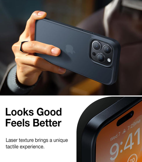 TORRAS 15 Pro Case, Black - Slim Shockproof Design, 12FT Military Grade Drop Tested, Anti-Fingerprint & Scratch Matte