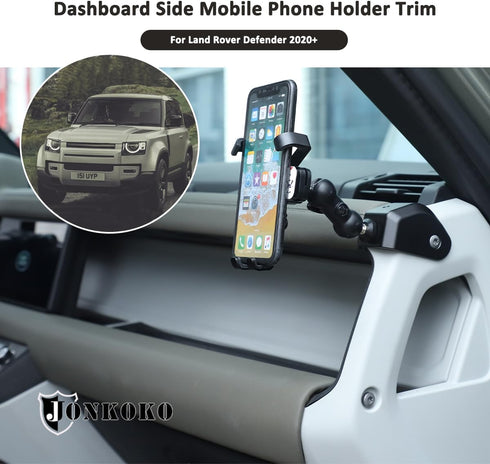 Aluminum Alloy Dashboard Side Mobile Phone Holder Trim for Land Rover Defender 90 110 130 2020-2024, Car Central