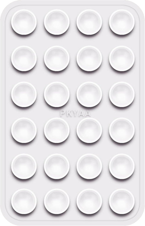 PKYAA Silicone Suction Phone Case Mount, Silicon Adhesive Phone Accessory for Smartphones, Hands-Free Mirror Shower Phone Holder for Selfies, Tiktok Videos (White)