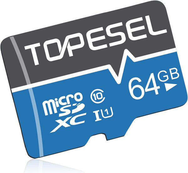 TOPESEL 64GB Micro SD Card SDXC UHS-I TF Class 10 for Camera, Phone, Galaxy, Drone, Dash Cam, Tablet, PC