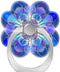 Cell Phone Ring Holder, 360 Degree Rotation Finger Stand for Smartphone Tablet - Vintage Design Blue Mandala