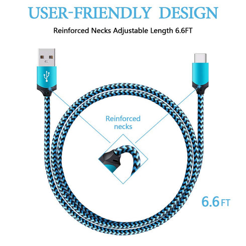 6ft USB C Cable 5-Pack for iPhone 15 Pro Max, Fast Charging Braided Cord for Samsung Galaxy S23, Google Pixel 8/7.