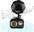 Mini Vintage Retro Bluetooth Smart Speaker, Portable Loudspeaker Music Player for Desktop Laptop, Black