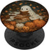 PopSockets Standard PopGrip Vintage Ghost Reading Books Fall Leaves Theme
