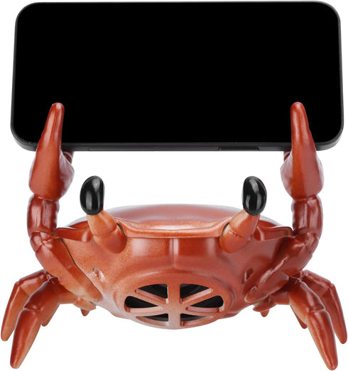 GOWENIC 2 in 1 Portable Speaker, Crab Shape Bracket, 360 Degree Surround Sound Speaker for Desktop (Red)