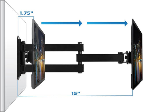 Mount-It! 19, 20, 24, 27, 32, 34, 37 40 Inch 14 75, 100 TV Wall Mount, Universal Fit for and TVs and Computer Monitors