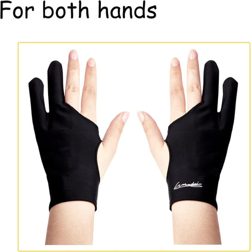 Digital Drawing Glove 2 Pack, Artist Glove for Drawing Tablet, Smudge Guard for Right and Left Hand